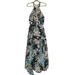 New NWT Stylestalker Womens Small Hawaiian Sunset Floral Lace Front Maxi Dress